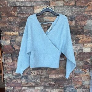 NWT Light Blue Wrap-Front Women's Sweater